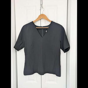 Ann Taylor NWT Women's Size 8 Black Blouse Short Sleeve